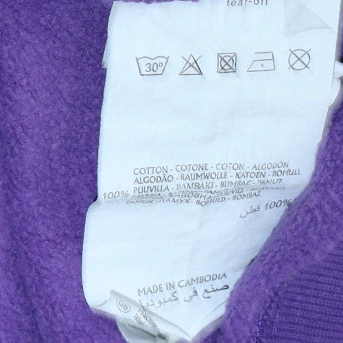 Champion Womens Purple Pullover Hoodie Large Cotton Casual - Image 6