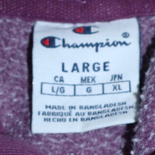 Champion Womens Purple Pullover Hoodie Size L Cotton Blend - Image 5