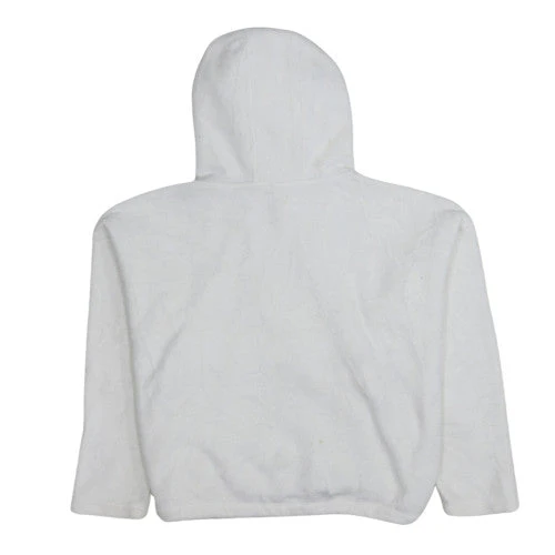 Champion Womens White Fleece 1/4 Zip Hooded Pullover XS - Image 4