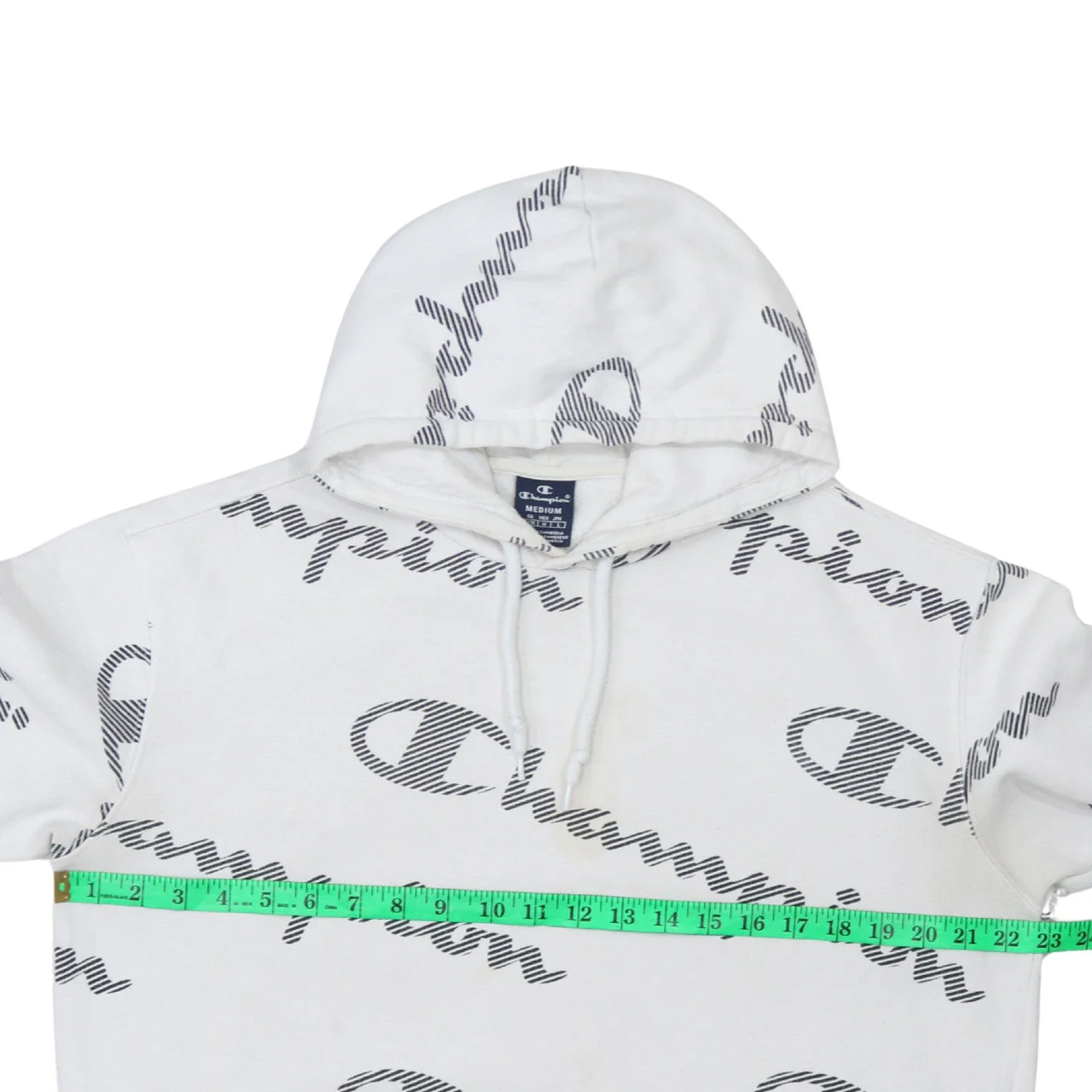 Champion Women's White Medium Pullover Hoodie with Logo Print - Image 2
