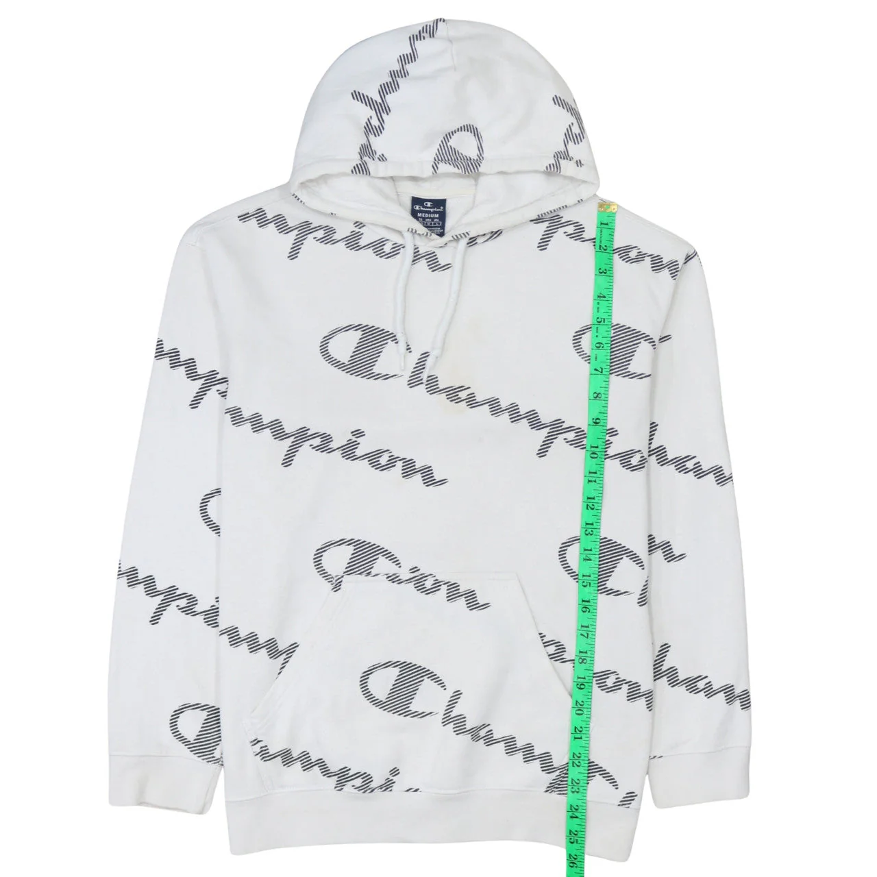 Champion Women's White Medium Pullover Hoodie with Logo Print - Image 3