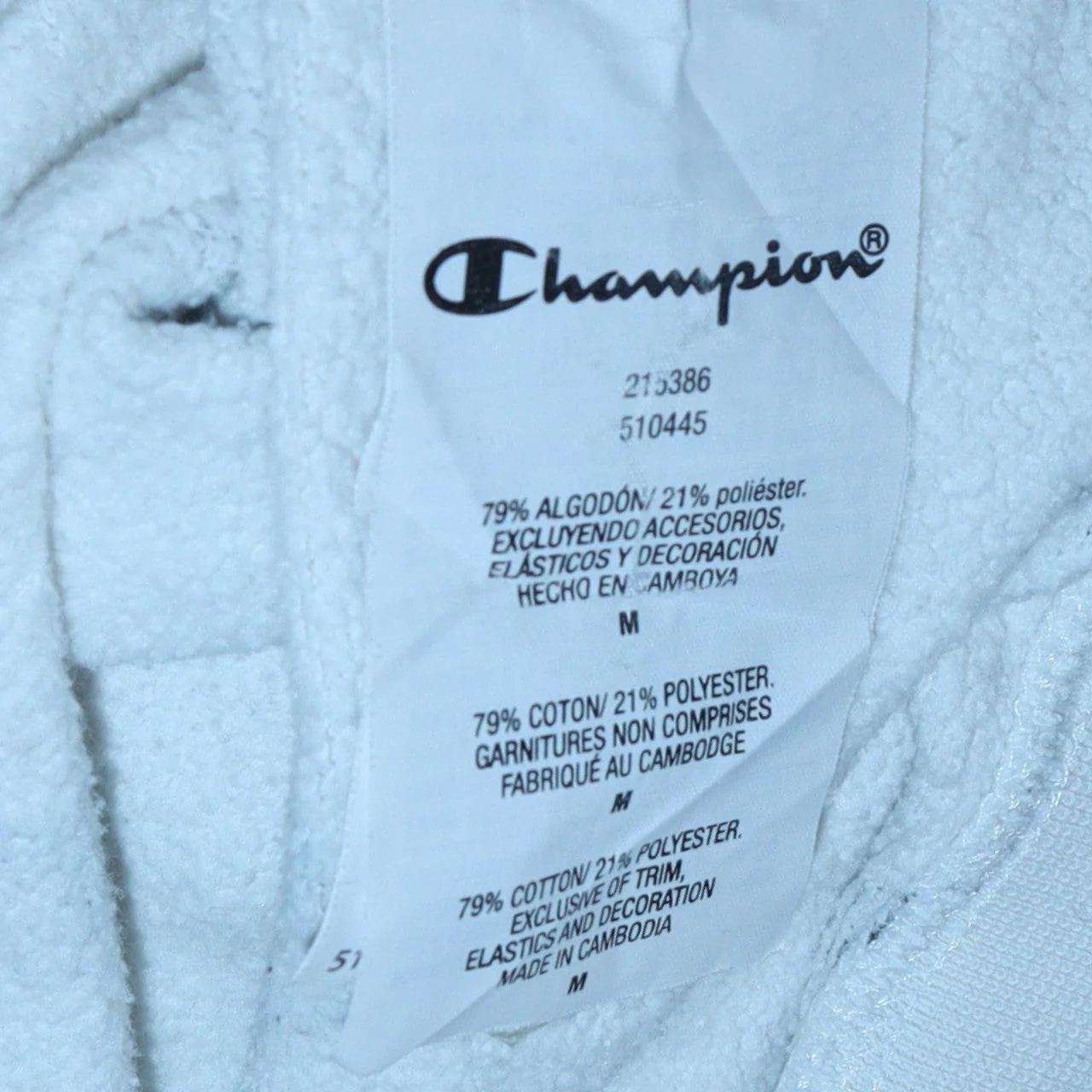 Champion Women's White Medium Pullover Hoodie with Logo Print - Image 6