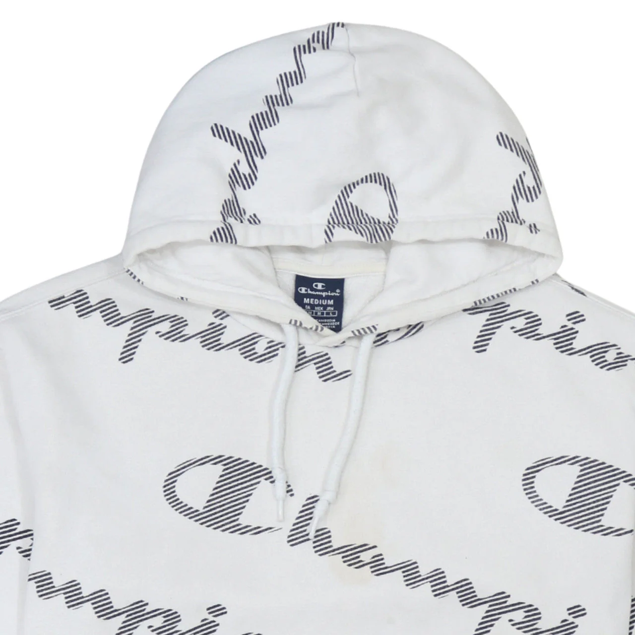 Champion Women's White Medium Pullover Hoodie with Logo Print - Image 8