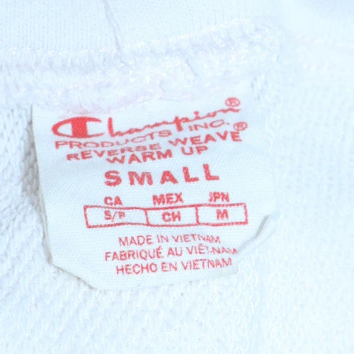 Champion Women's White Pullover Hoodie Small Logo Cotton Blend - Image 5