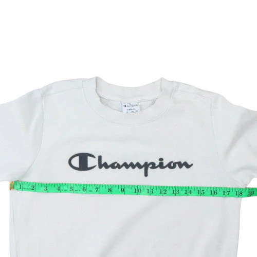 Champion Women's White Small Pullover Sweatshirt with Logo - Image 2