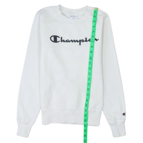 Champion Women's White Small Pullover Sweatshirt with Logo - Image 3