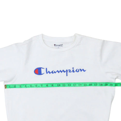 Champion Women's White XL Pullover Sweatshirt with Logo Embroidery - Image 2