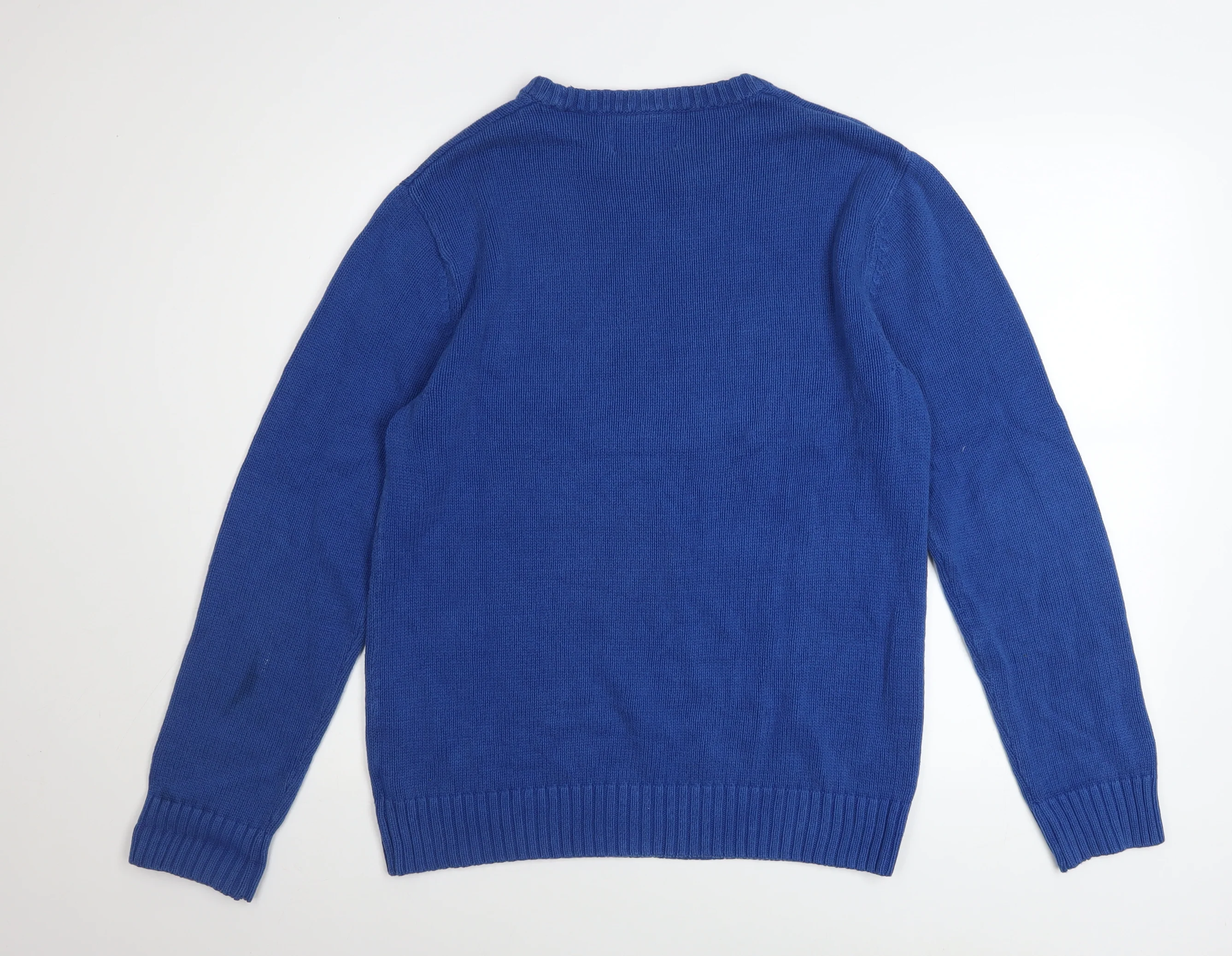 Chaps Men's Blue Cotton Crew Neck Pullover Jumper Size M - Image 3
