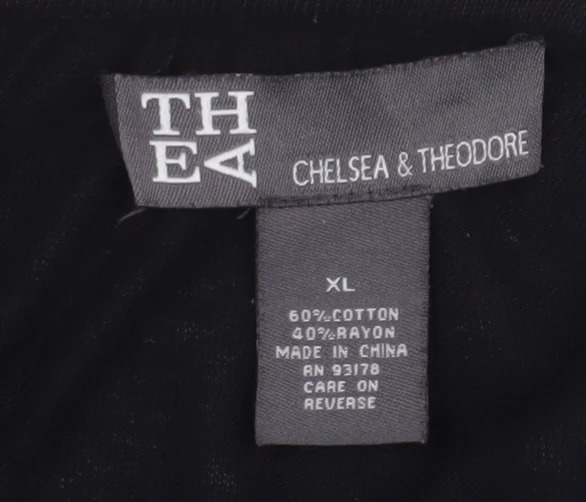 Chelsea & Theodore Women’s Black XL Open Ruffle Knit Cardigan - Image 4