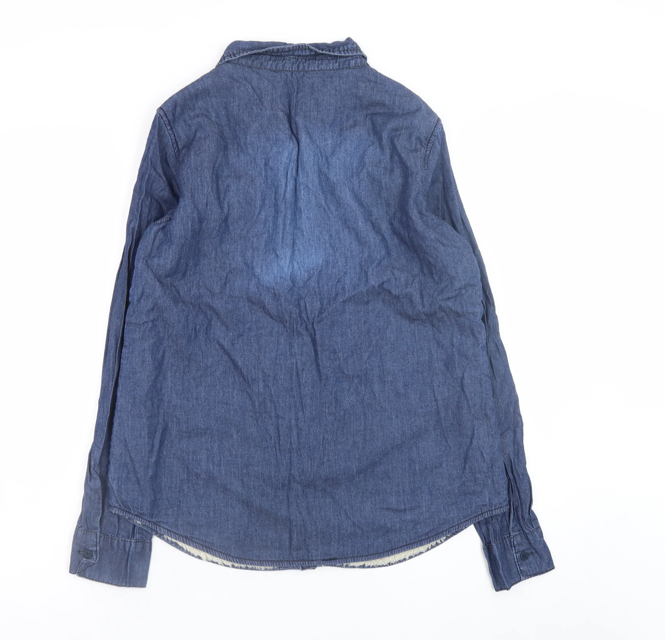 Ci Sono Women's Blue Denim Button-Up Long Sleeve Shirt M - Image 3