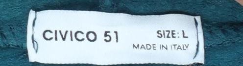 Civico 51 Womens Teal Longline Pullover Hoodie Size L Cotton Blend - Image 4