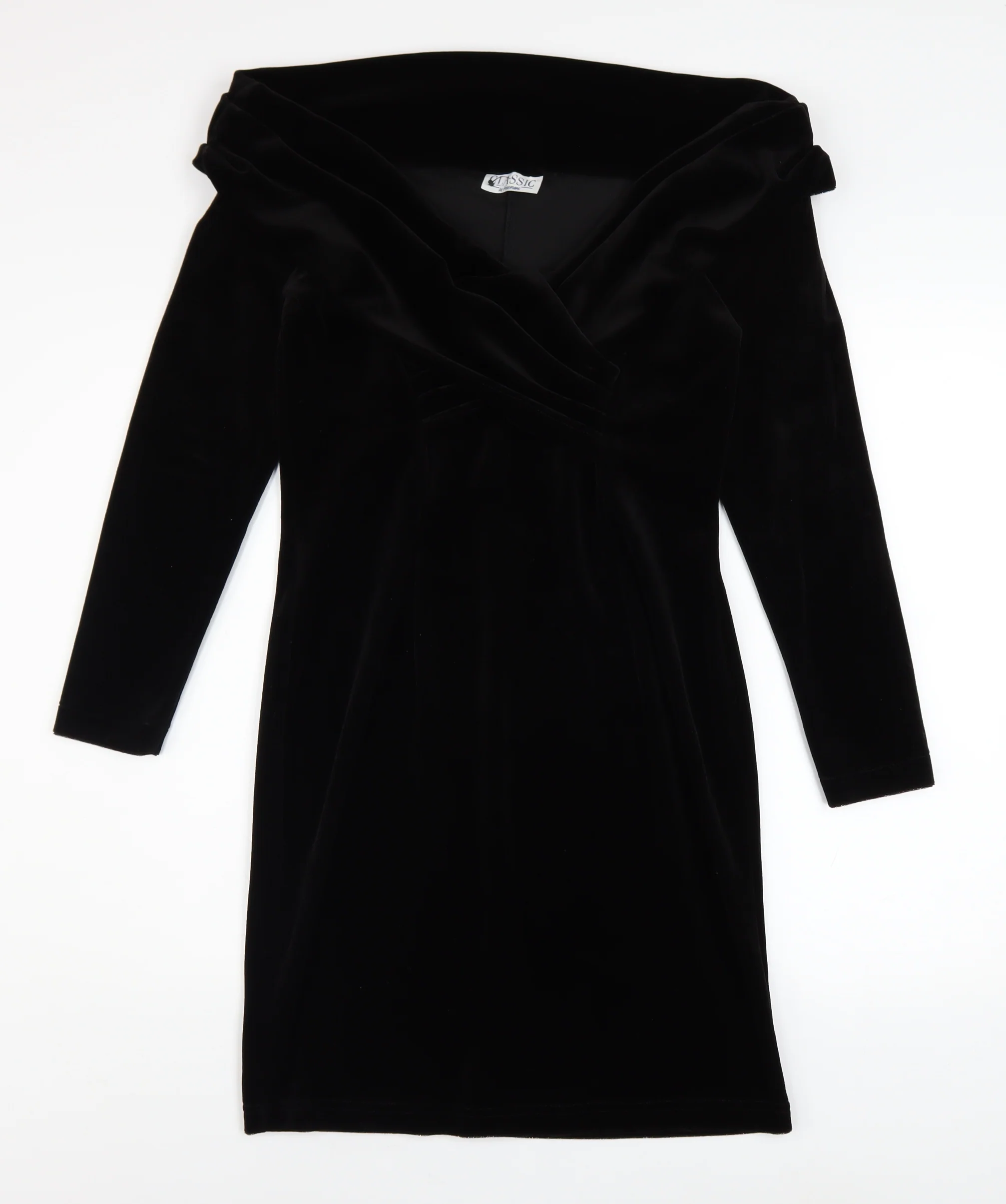 Classic by Freemans Women's Black Velvet Bodycon Dress Size 14