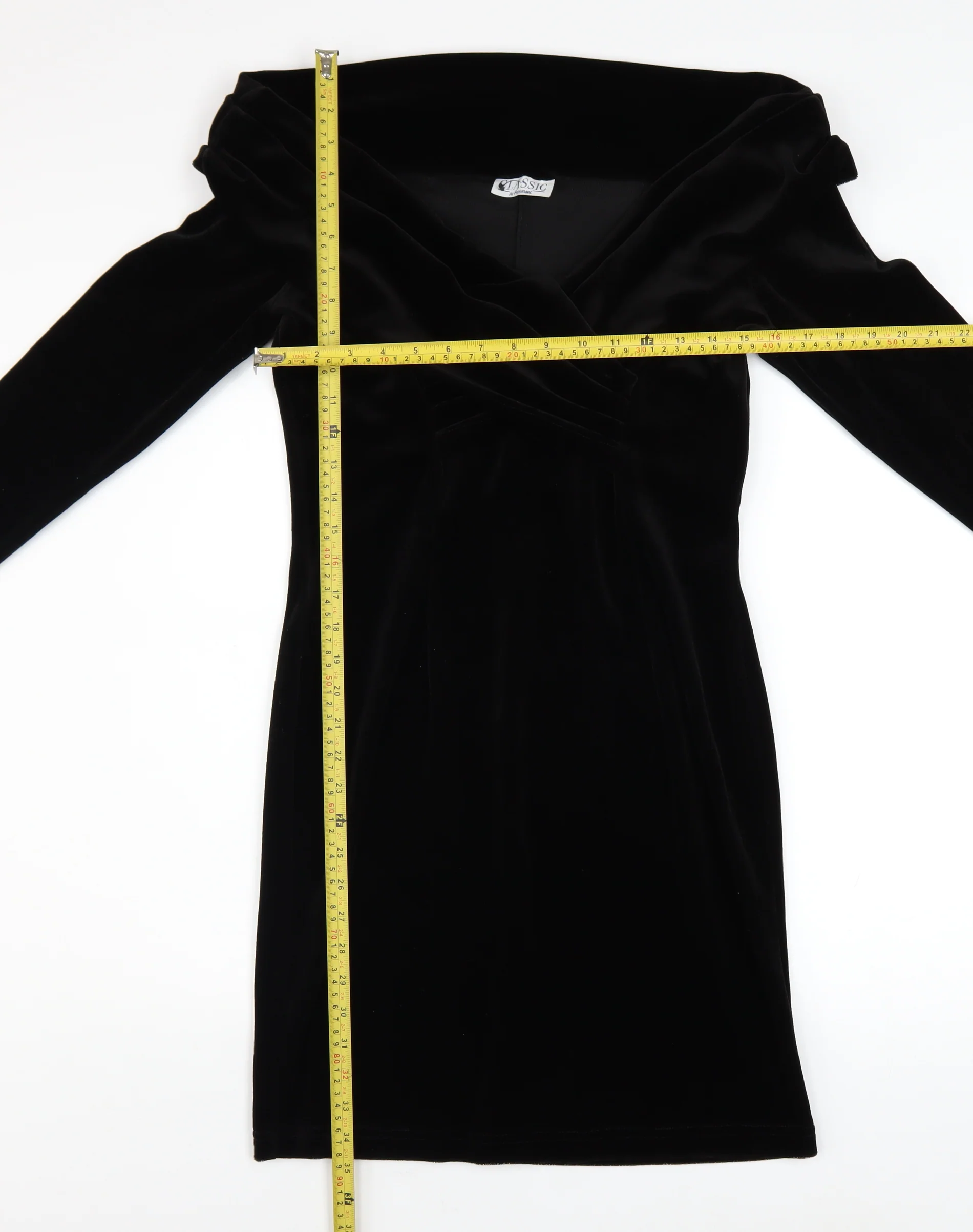 Classic by Freemans Women's Black Velvet Bodycon Dress Size 14 - Image 2