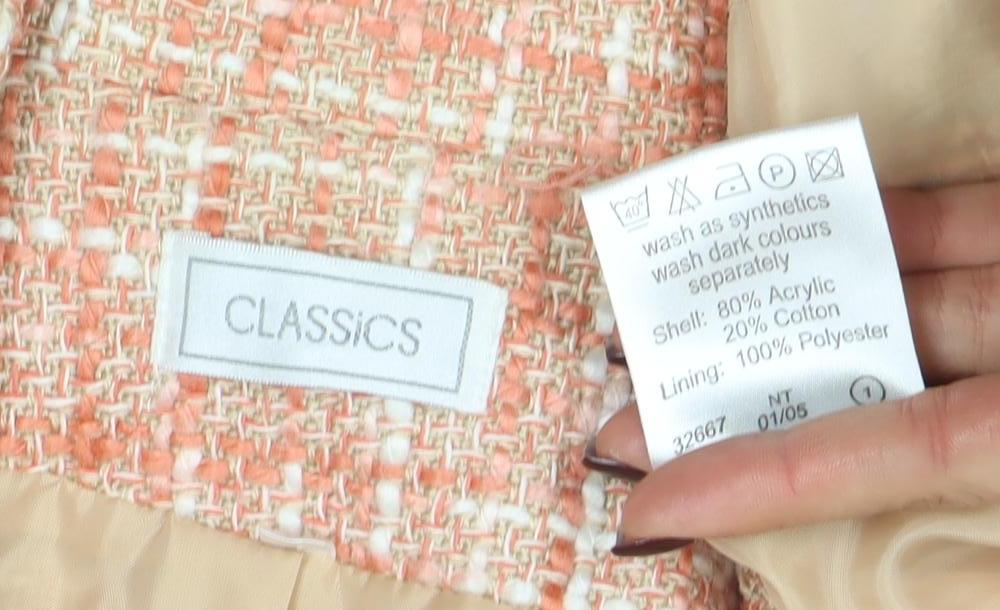 Classics Womens Orange Tweed Lined Single Breasted Jacket Size 20 - Image 4