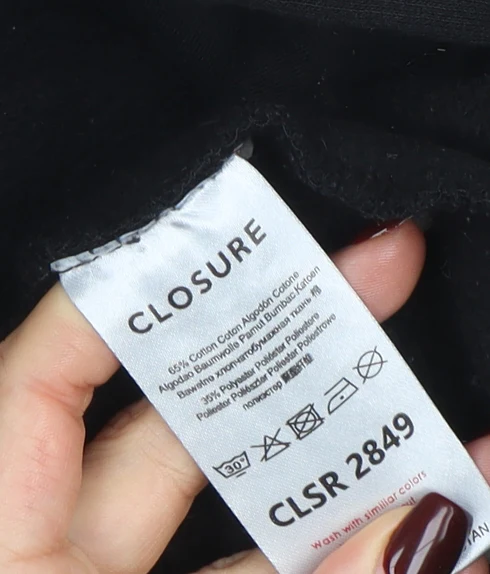Closure London Men’s Black Pullover Hoodie L Graphic Logo Fleece - Image 5