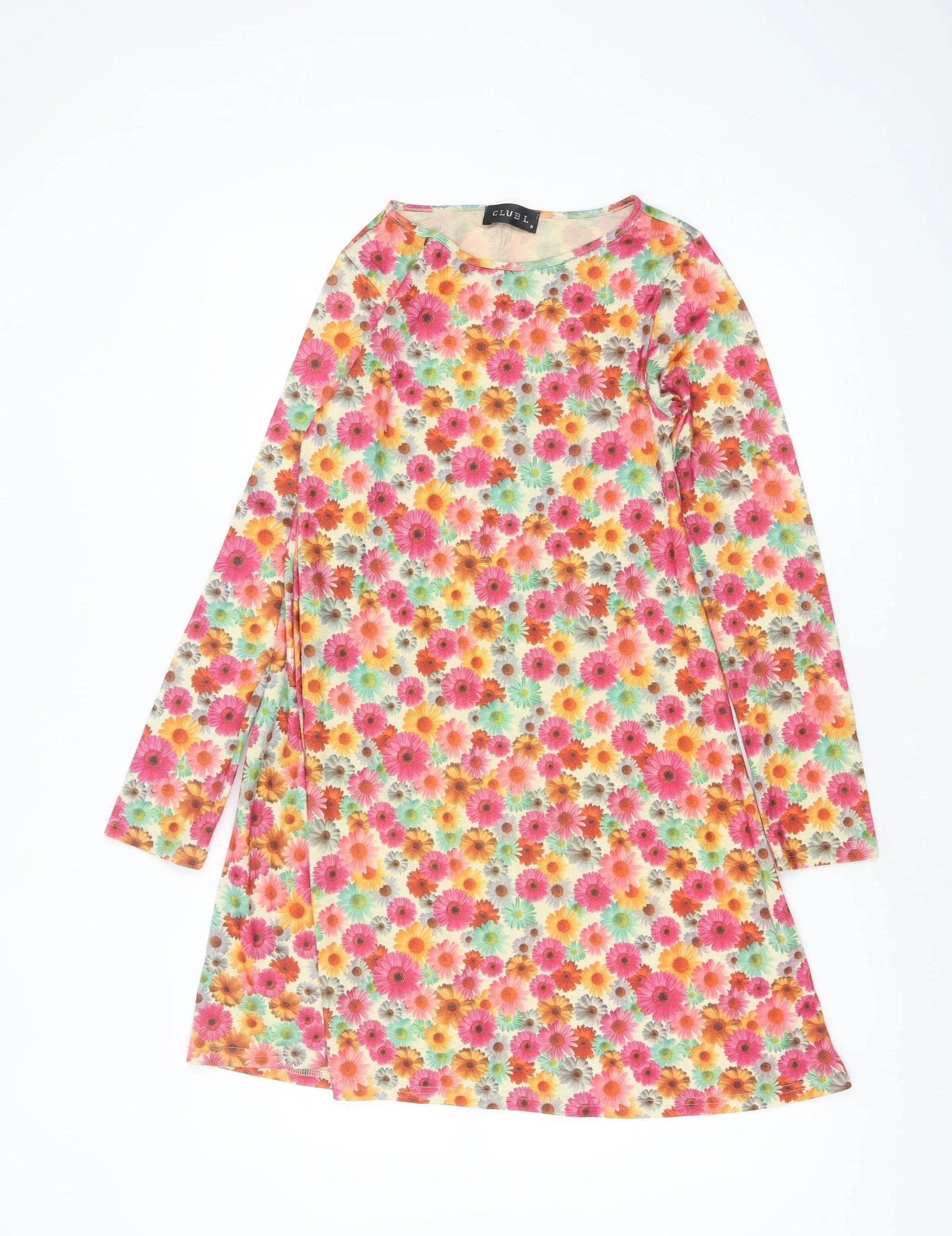 Club L Women’s Multicoloured Floral Shift Dress Size 8