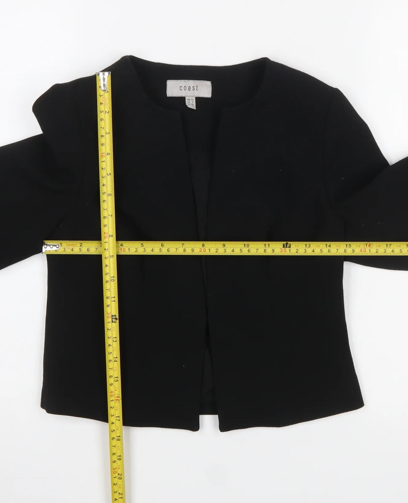 Coast Women's Black Size 10 Cropped Suit Jacket Blazer - Image 2