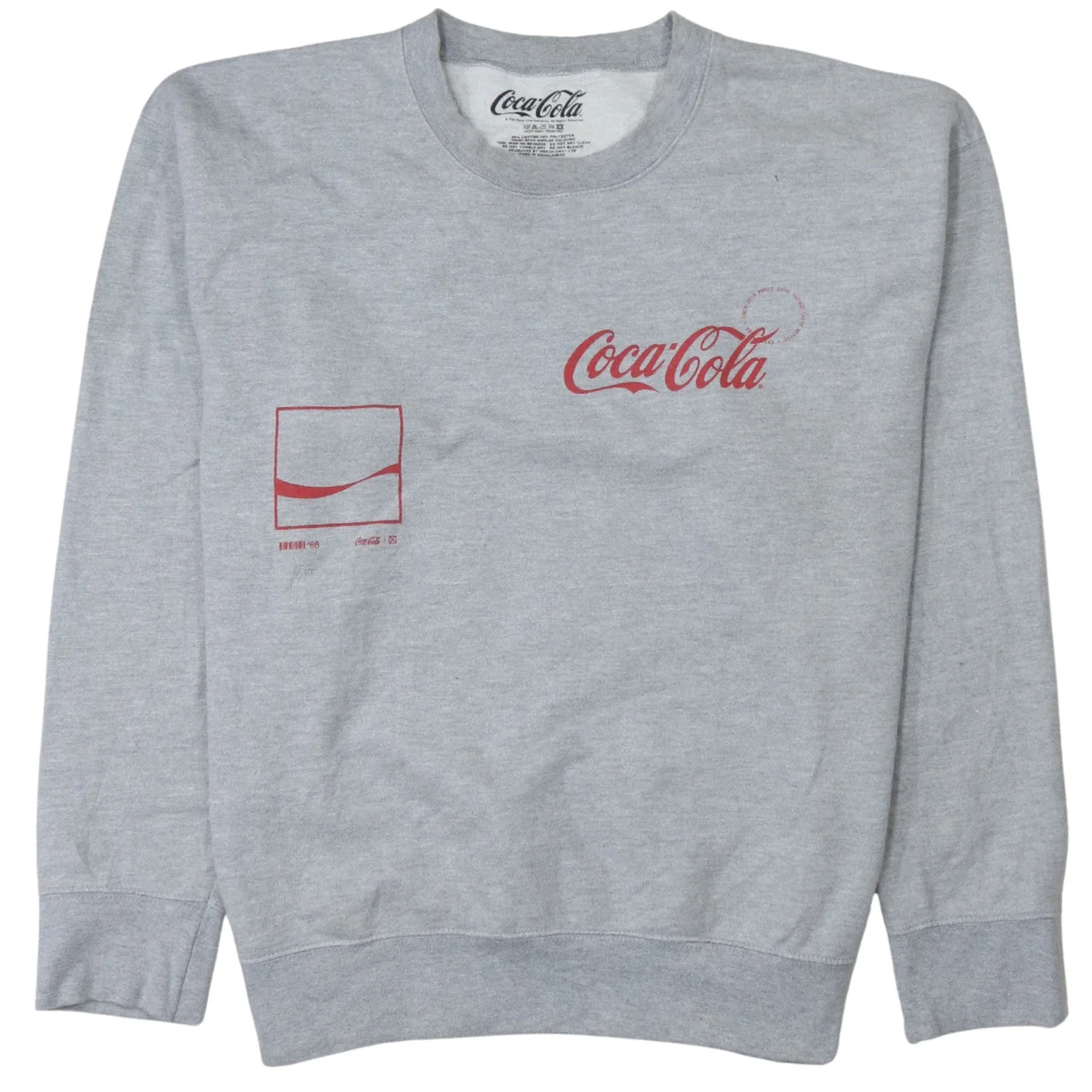 Coca-Cola Grey Women's L Sweatshirt Crew Neck Cotton Blend Pullover