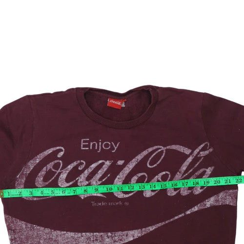 Coca-Cola Mens Red Pullover Crew Neck Sweatshirt L Graphic Print - Image 3