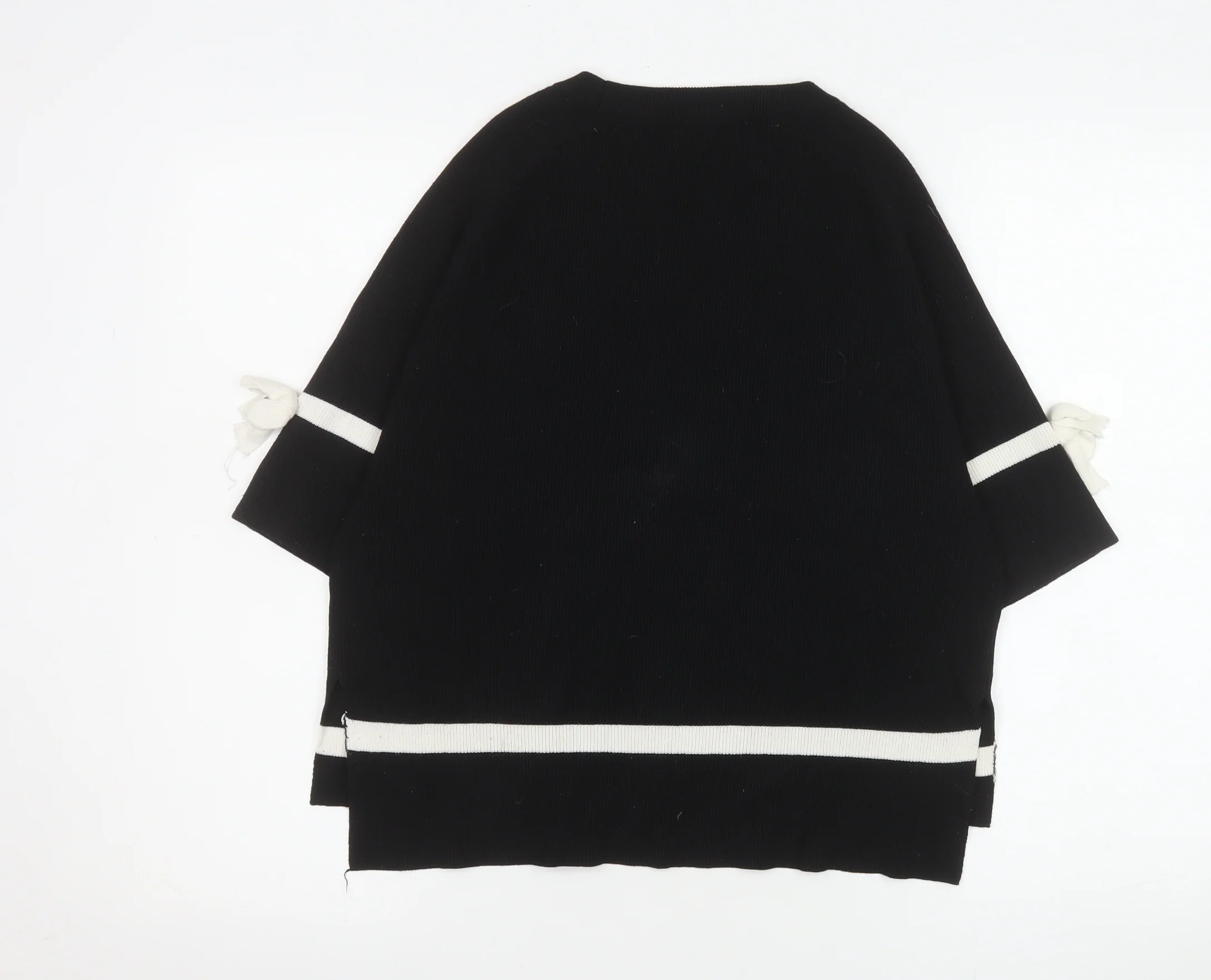 CoCo Soo Womens Black Size 12 Relaxed Knit Bow Sleeve Jumper - Image 3