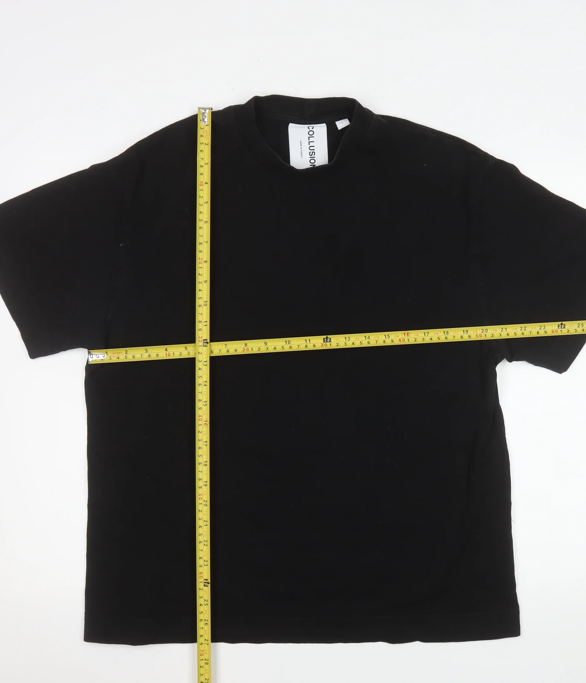 Collusion Men's Black Cotton Crew Neck Short Sleeve T-Shirt Size L - Image 2