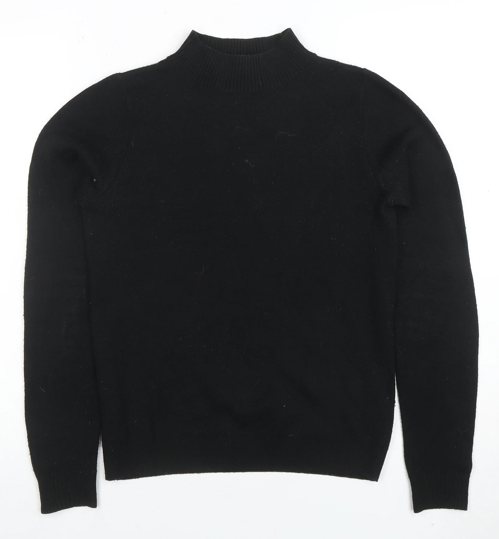 Collusion Women Black Size 8 Mock Neck Acrylic Jumper