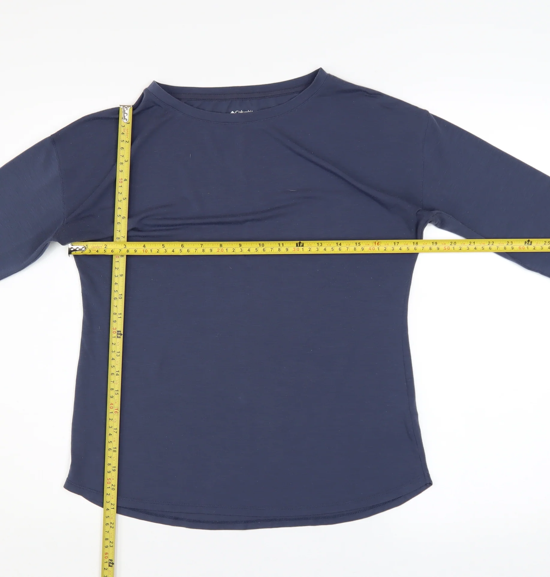 Columbia Women Navy Long Sleeve Basic T-Shirt Size S Polyester Blend - Image 2