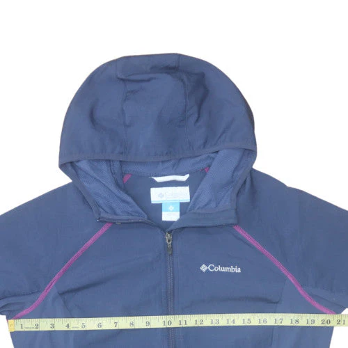 Columbia Womens Navy Hooded Full Zip Lightweight Jacket Size L - Image 2