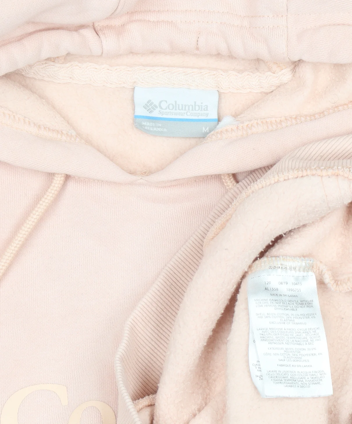 Columbia Womens Pink Hooded Pullover Hoodie Medium Fleece Lined - Image 4