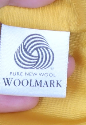 Compliments Women Yellow Wool Blazer Size 16 Single-Breasted Jacket - Image 5