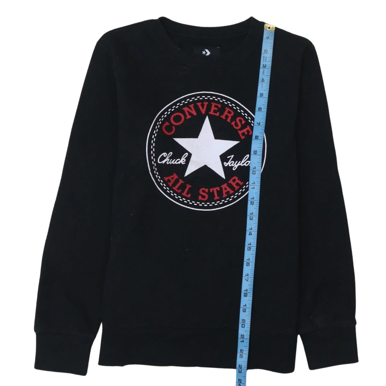 Converse Boys Black Graphic Logo Crew Neck Pullover Sweatshirt 12-13 Years - Image 3