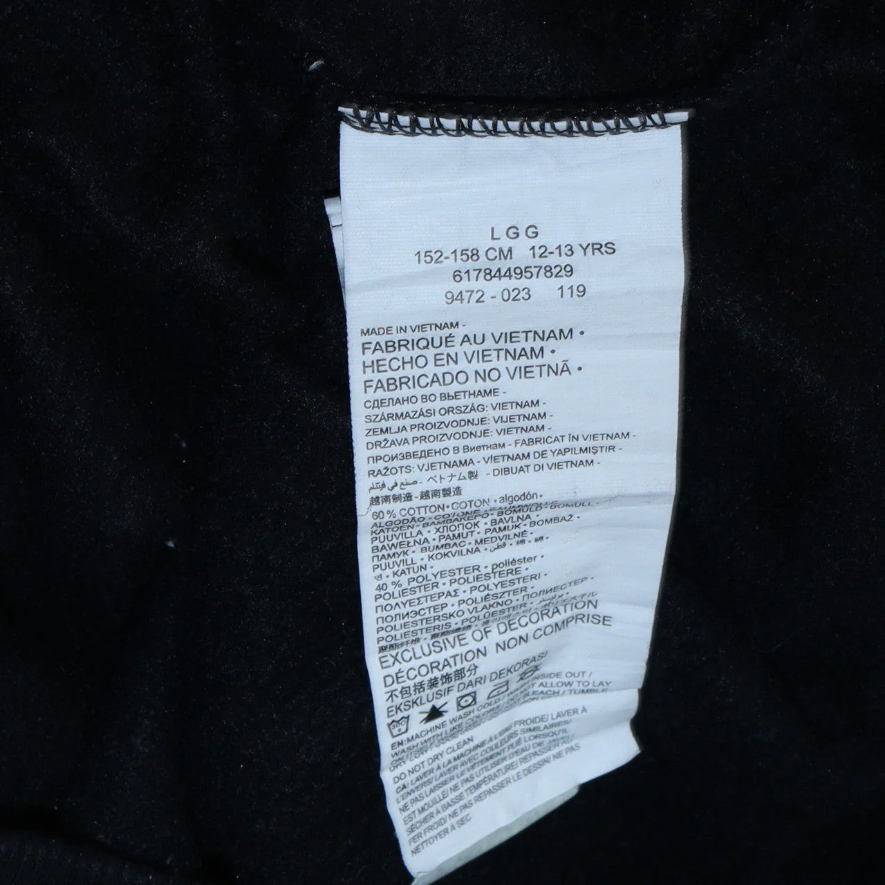 Converse Boys Black Graphic Logo Crew Neck Pullover Sweatshirt 12-13 Years - Image 5