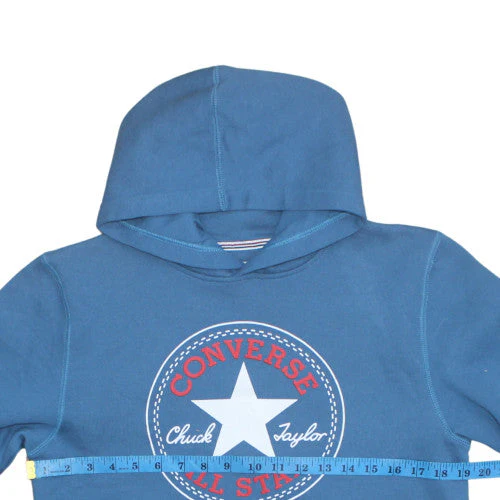 Converse Boys Blue Pullover Hoodie 12-13 Years Graphic All Star Cotton - Image 3