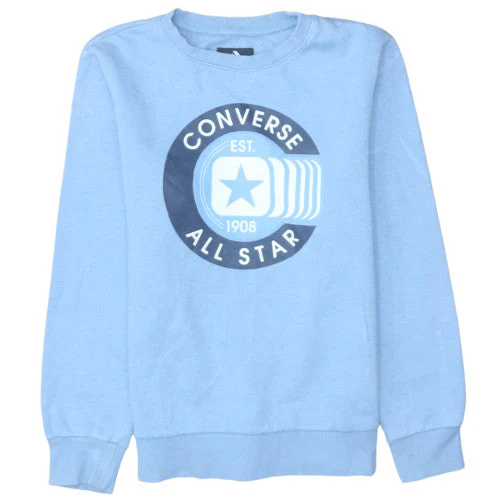 Converse Boys Blue Pullover Sweatshirt 12-13 Years Graphic Logo Crew Neck