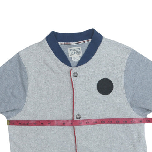 Converse Boys Grey Blue Full Zip Sweatshirt XL 13-15 Years Casual Cotton Blend - Image 2
