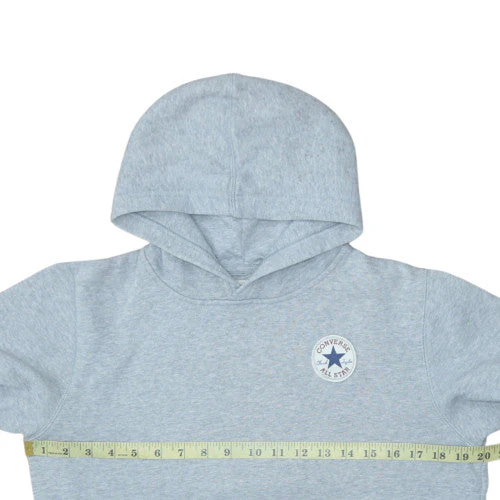 Converse Boys Grey Hooded Pullover Hoodie XL 13-15 Years All Star Logo - Image 2