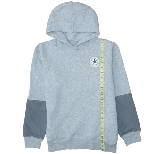 Converse Boys Grey Hooded Pullover Hoodie XL 13-15 Years All Star Logo - Image 3