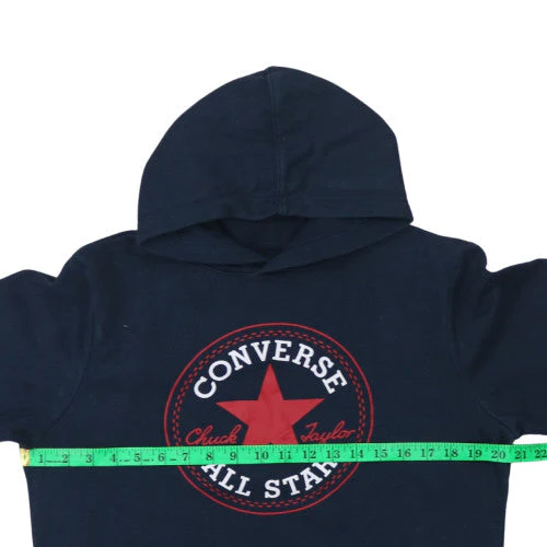 Converse Boys Navy Blue Hoodie XL 13-15 Years Pullover Logo Design - Image 3