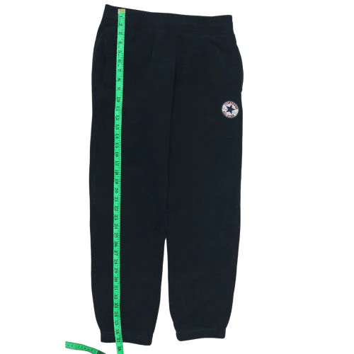 Converse Men's Black Fleece Sweatpants S Regular Fit Logo Joggers - Image 2