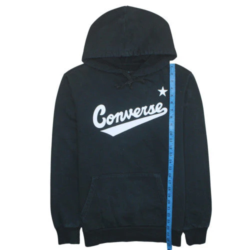 Converse Men's Black Pullover Hoodie S Logo Graphic Fleece - Image 2