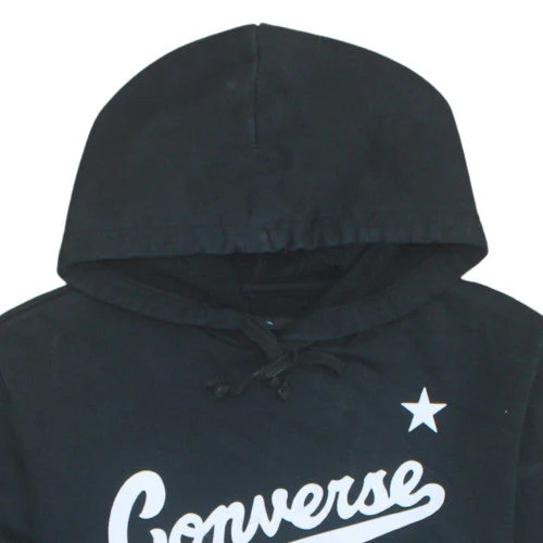 Converse Men's Black Pullover Hoodie S Logo Graphic Fleece - Image 7