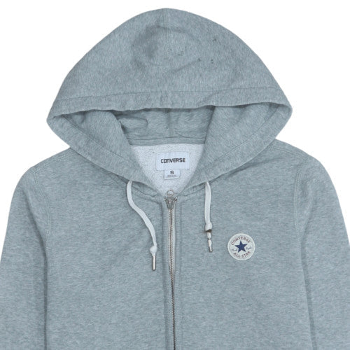 Converse Men's Grey Full Zip Hoodie S Regular Fit Casual Fleece - Image 8