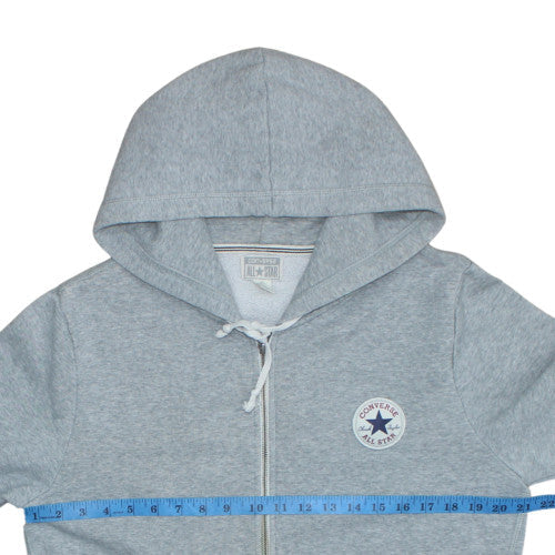 Converse Men's Grey Full Zip Hoodie Size S Classic Logo Sweatshirt - Image 2