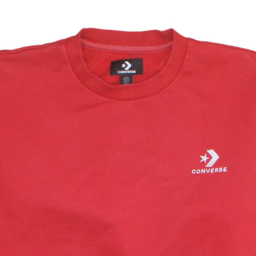 Converse Mens Red Crew Neck Sweatshirt Size M Cotton Blend Pullover - Image 7