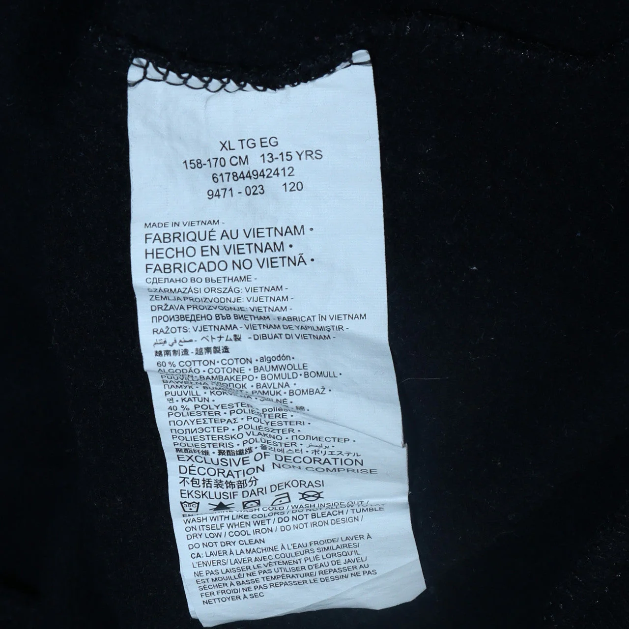Converse Teens Black XL Pullover Hoodie with Logo - Image 5