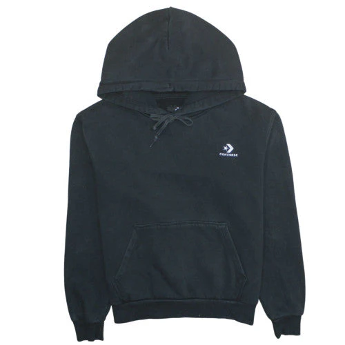 Converse Women Black Small Pullover Hoodie 80% Cotton Fleece