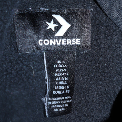 Converse Women Black Small Pullover Hoodie 80% Cotton Fleece - Image 5