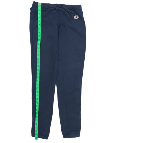 Converse Women's Blue Fleece Joggers Size M Drawstring Tapered Fit - Image 3