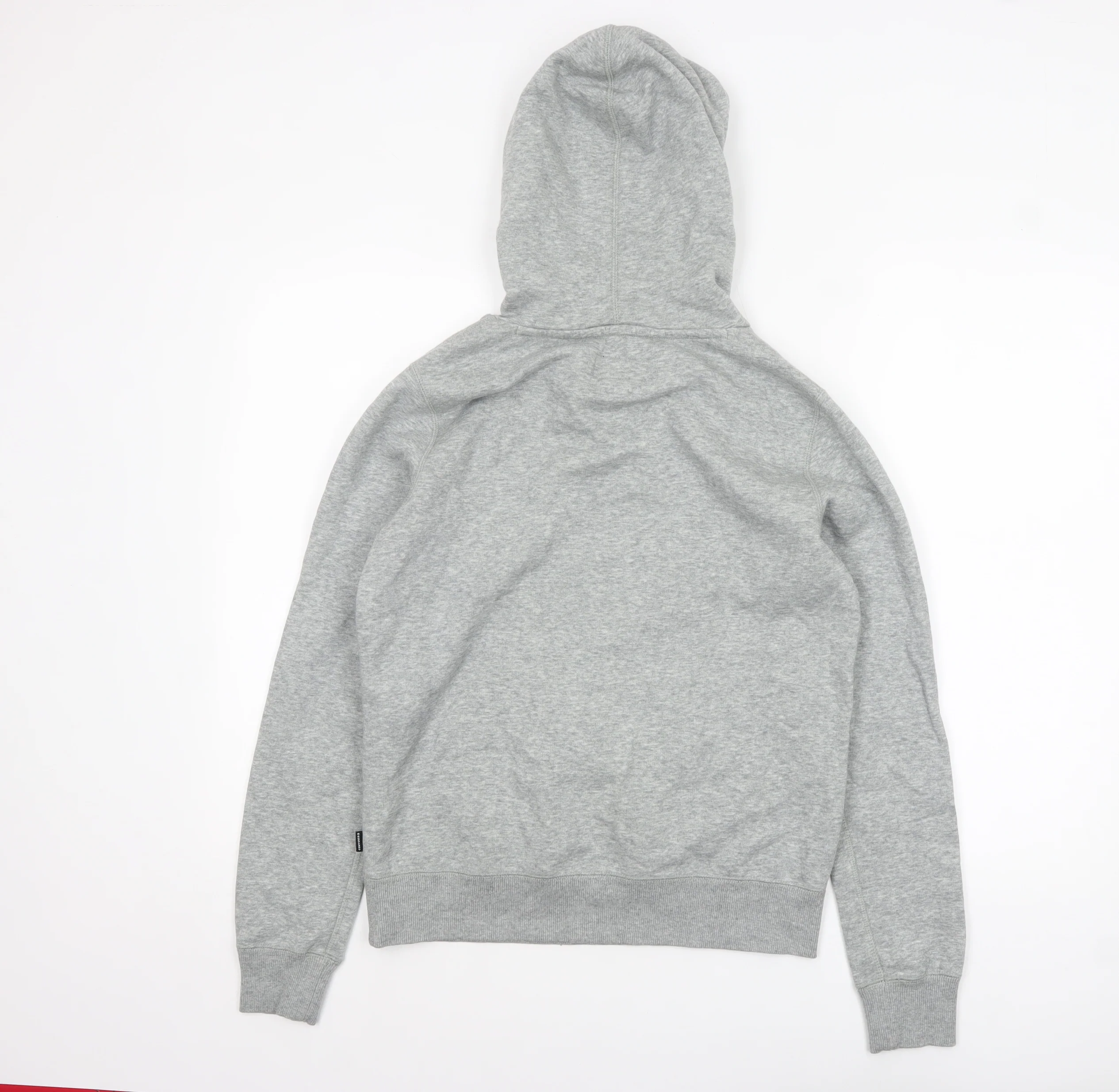 Converse Womens Grey Hoodie Medium Pullover Cotton Blend Casual - Image 3