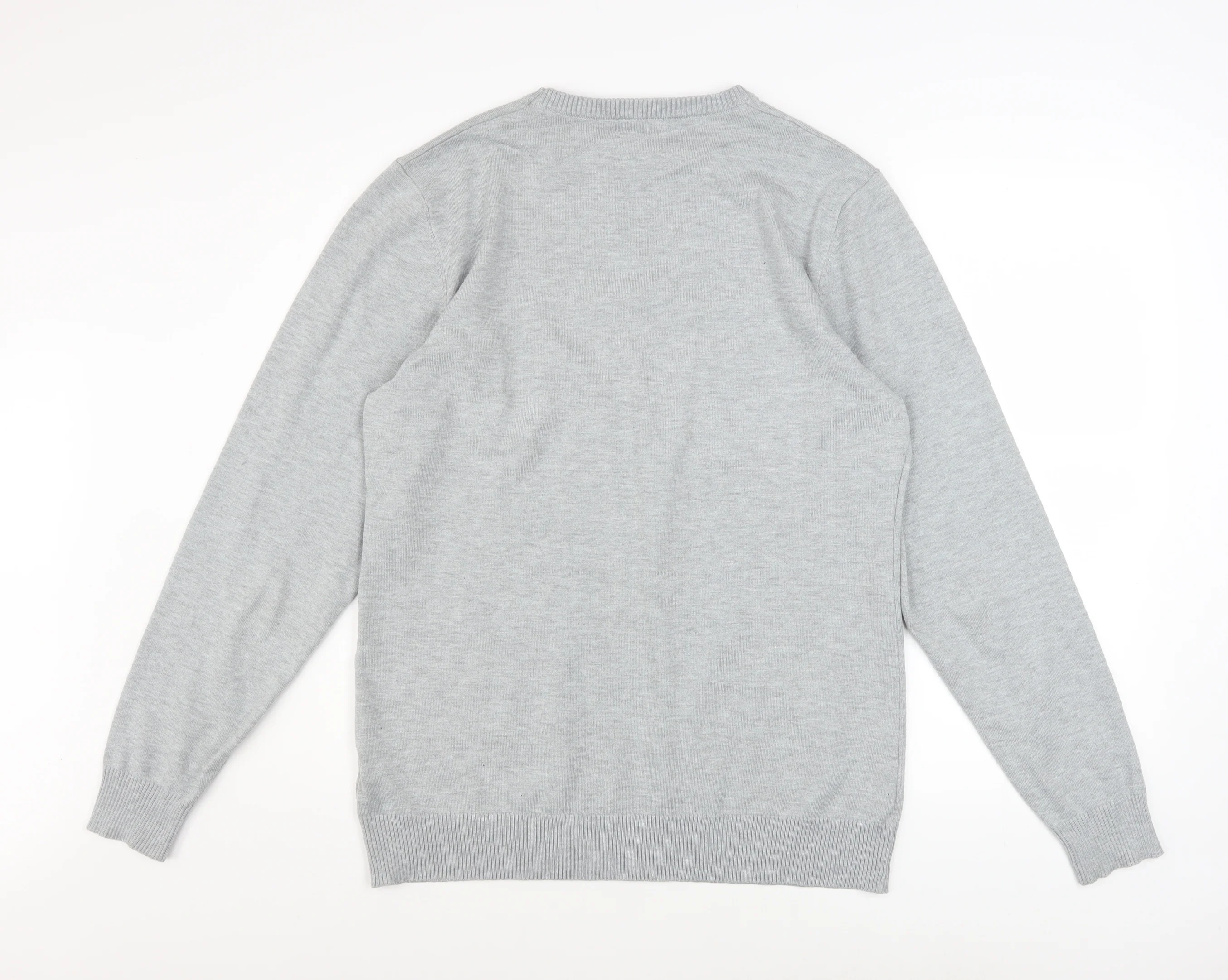 COOFANDY Men's Grey L Crew Neck Pullover Knit Jumper - Image 3